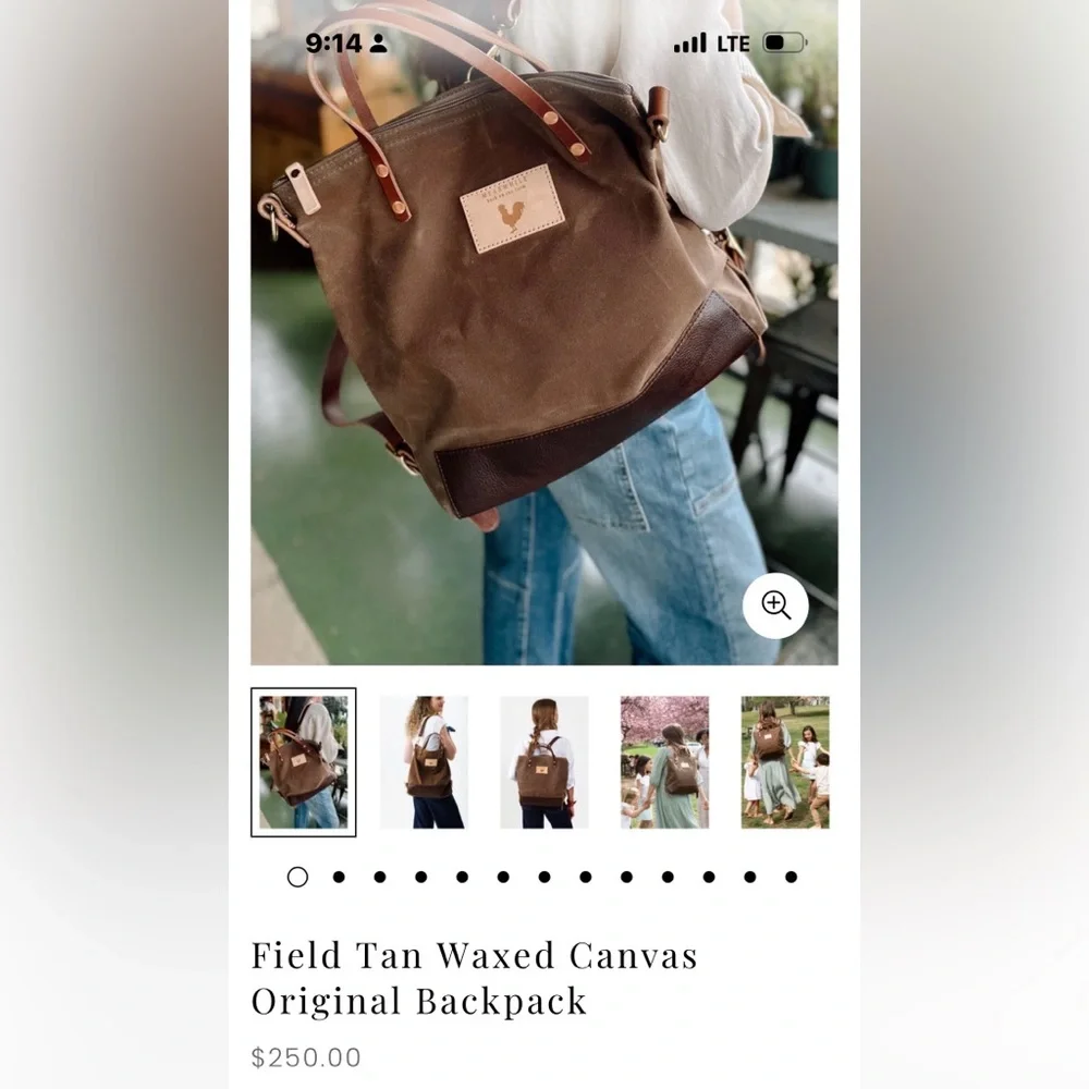 Meanwhile Back On The Farm Original Field Tan Canvas Backpack Set - Picture 10 of 14